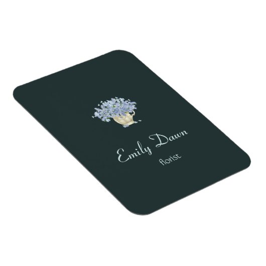 花瓶に灰色の青い花 マグネット (右側)