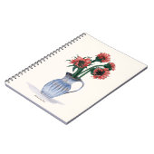 花瓶に生けた花の水彩画 ノートブック (左側)