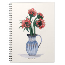花瓶に生けた花の水彩画