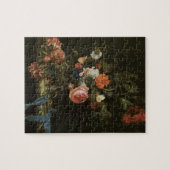 花瓶に生けた花の静物画、ヴィンテージ バロック様式 ジグソーパズル (横)
