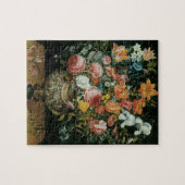 花瓶に生けられたバロック時代の静物画の花 ジグソーパズル (横)