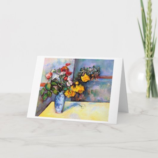 花瓶に花を入れた静物画-ポール·セザンヌ カード (正面)