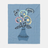 花瓶に花を入れて四季折り フリースブランケット (正面)