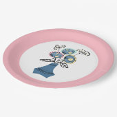 花瓶に花を入れて四季折り ペーパープレート (アングル)