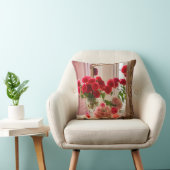 花瓶に鏡入り枕美紅花 クッション (椅子)