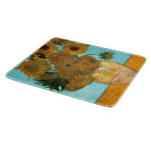 花瓶に12本のひまわり絵画（静物） カッティングボード (角)
