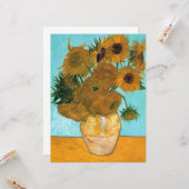 花瓶に12本のひまわり絵画（静物） カード (正面/裏面インサイチュ)