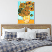 花瓶に12本のひまわり絵画（静物） キャンバスプリント (インサイチュ (寝室))