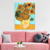 花瓶に12本のひまわり絵画（静物） キャンバスプリント (インサイチュ (リビング))