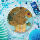 花瓶に12本のひまわり絵画（静物） ペーパープレート (パーティー)