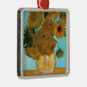 花瓶に12本のひまわり絵画（静物） メタルオーナメント (右)