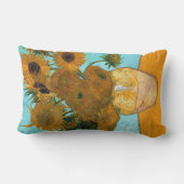 花瓶に12本のひまわり絵画（静物） ランバークッション (裏面)