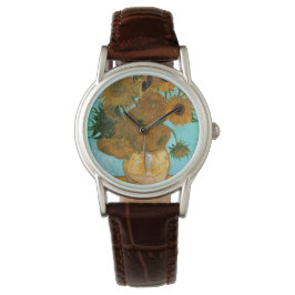 花瓶に12本のひまわり絵画（静物） 腕時計