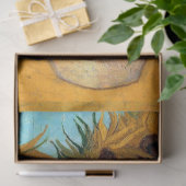 花瓶に12本のひまわり絵画（静物） 薄葉紙 (ギフト)