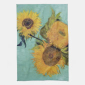 花瓶に3本のひまわり(F453)ヴァンゴッホファインアート キッチンタオル (縦)