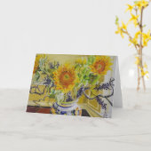花瓶のひまわりイタリアンの花 カード (黄色い花)