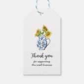 花瓶のひまわりサンキュギフトラベル ギフトタグ (正面)