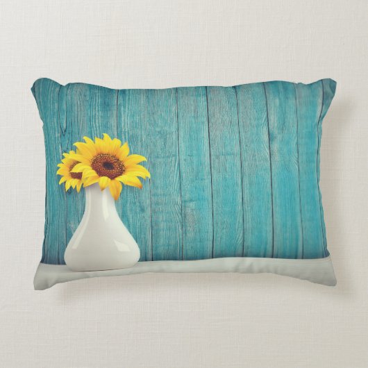 花瓶のひまわり アクセントクッション (正面)