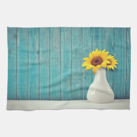 花瓶のひまわり キッチンタオル (横)