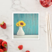 花瓶のひまわり スタンダードカクテルナプキン (インサイチュ)