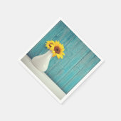 花瓶のひまわり スタンダードカクテルナプキン (角)