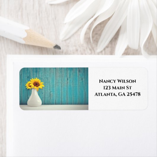 花瓶のひまわり ラベル (インサイチュ)