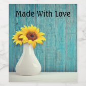 花瓶のひまわり ワインラベル (シングルラベル)