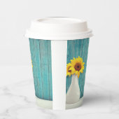 花瓶のひまわり 紙コップ (左)