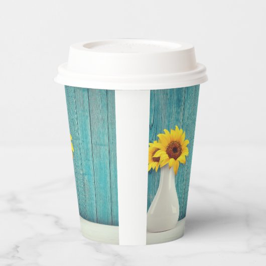 花瓶のひまわり 紙コップ (左)