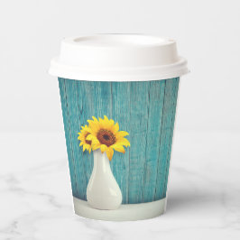花瓶のひまわり 紙コップ