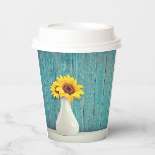 花瓶のひまわり 紙コップ (正面)
