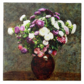 花瓶のアスター – Henri Fantin-Latour絵を描の タイル (正面)