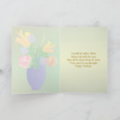 花瓶のエキゾチックな花 – 姉妹誕生日カード カード (内部)