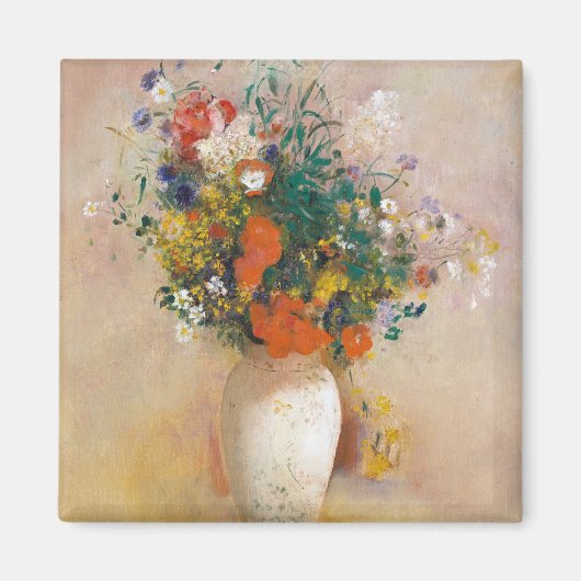 花瓶のオディロン絵画レドンアメージングモの花 マグネット (正面)