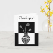 花瓶のグリーティングカードに黒と白の花 カード (黄色い花)