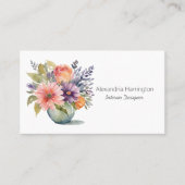 花瓶のシンプルな水彩花 名刺 (正面)