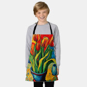 花瓶のチューリップ エプロン (着用した状態)