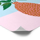 花瓶のピンクとブルーのフローラ ポスター (角)