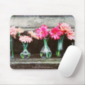 花瓶のホットピンクデイジー マウスパッド (マウス)