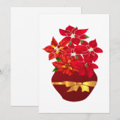 花瓶のポインセチア シーズンカード (正面/裏面)
