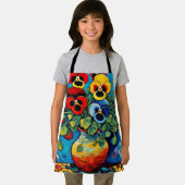 花瓶のミックスパンジー エプロン (インサイチュ)