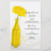 花瓶のメニュー結婚の黄色い花 (正面)