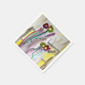 花瓶のワイルドフラワー抽象芸術アート スタンダードカクテルナプキン (角)