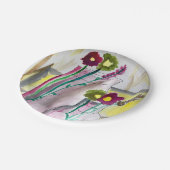 花瓶のワイルドフラワー抽象芸術アート ペーパープレート (アングル)