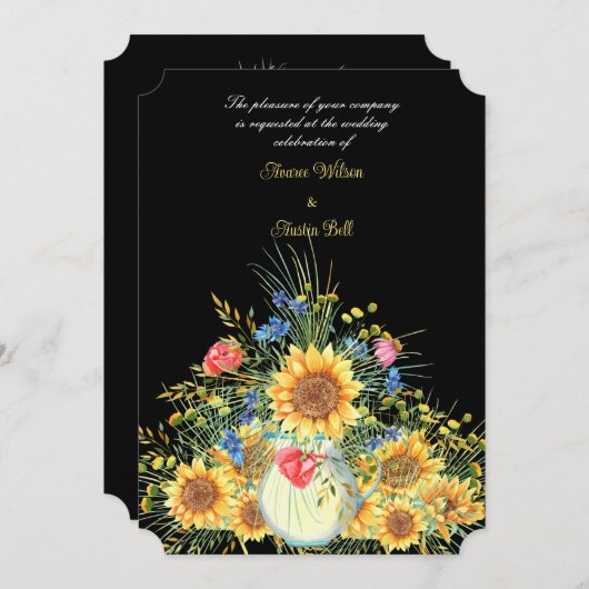 花瓶の中のひまわり (正面/裏面)