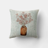 花瓶の中のイレックスベリー装飾用クッション クッション (裏面)