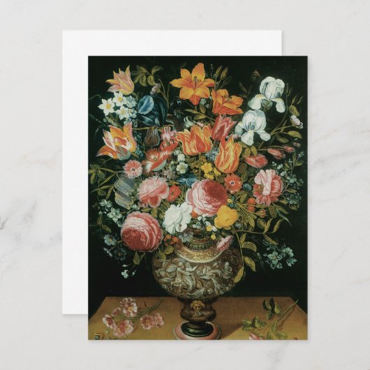 花瓶の中のバロック時代の静物画の花 (正面/裏面)