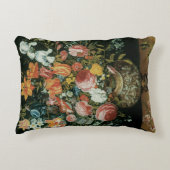 花瓶の中のバロック時代の静物画の花 アクセントクッション (正面)