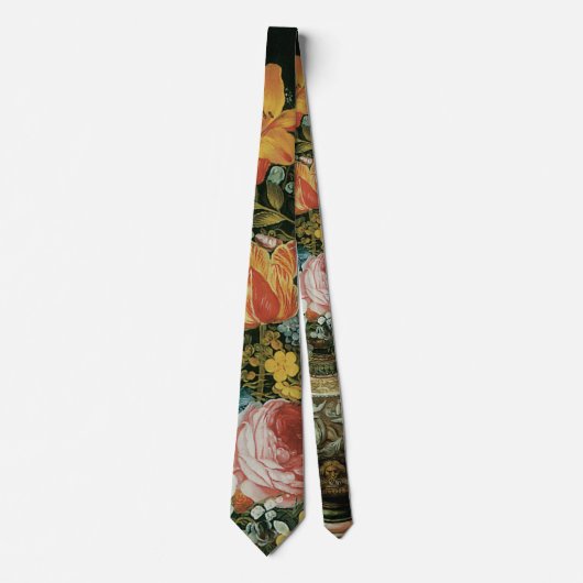 花瓶の中のバロック時代の静物画の花 ネクタイ (正面)