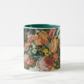 花瓶の中のバロック時代の静物画の花 マグカップ (中央)